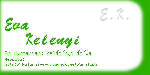 eva kelenyi business card